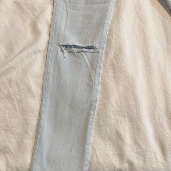 Rebecca Minkoff Sky Blue Thompson Twill Mid Rise Distressed Skinny Jeans NWT - Picture 2 of 14